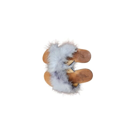 Brother Vellies Marabou Lamu Sandal Lavender Size 9 - Picture 3 of 9